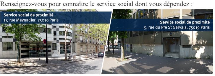 Service social de proximité du 19e arrondissement - Zone 3 & 4